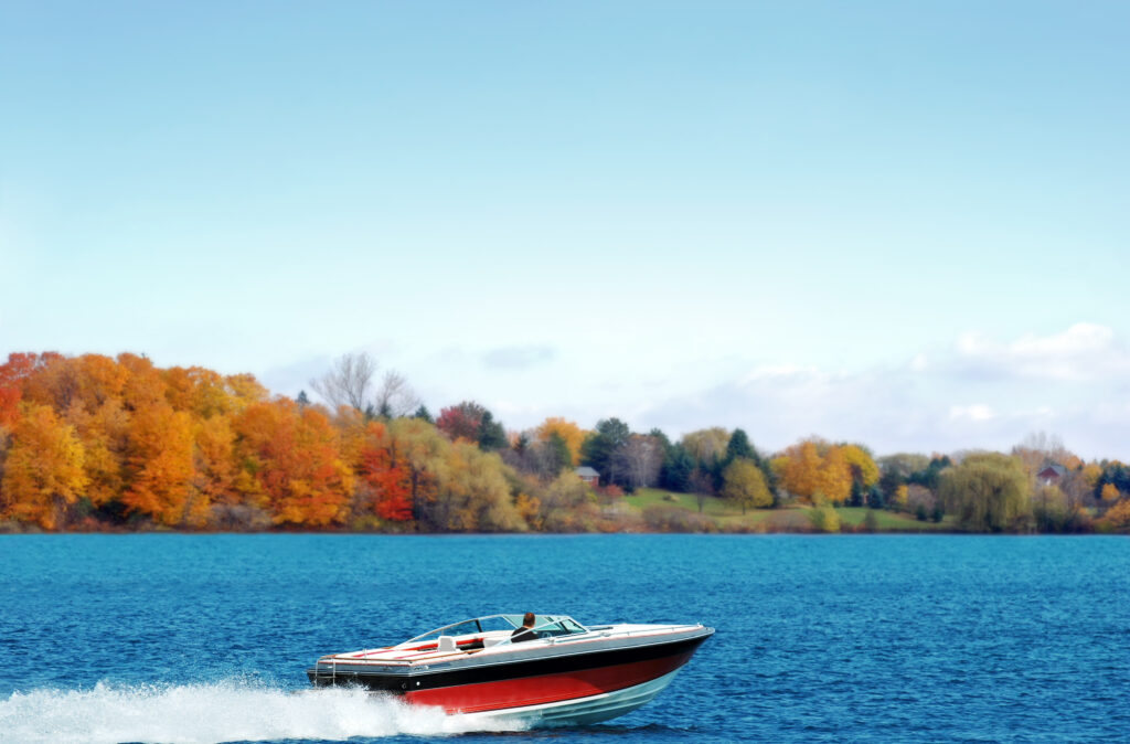 boat on a waterway during fall