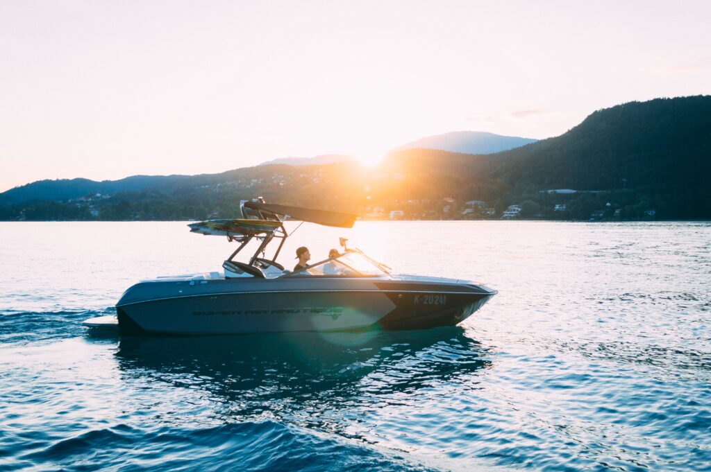 speedboat in the water