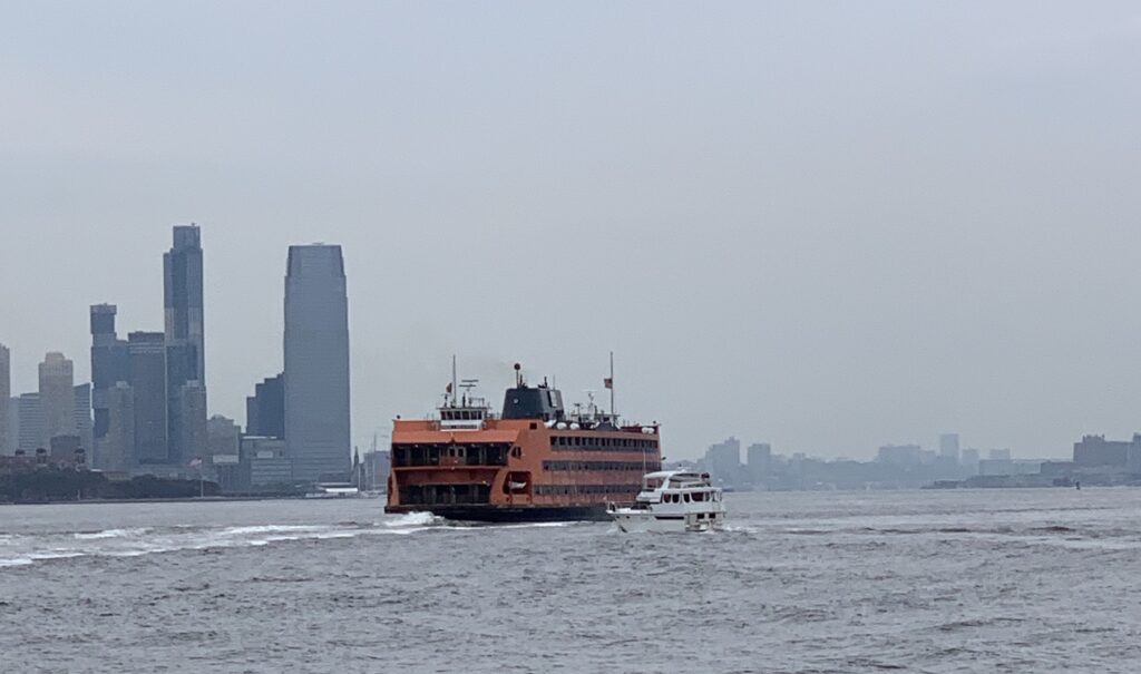the staten island ferry in new york harbor