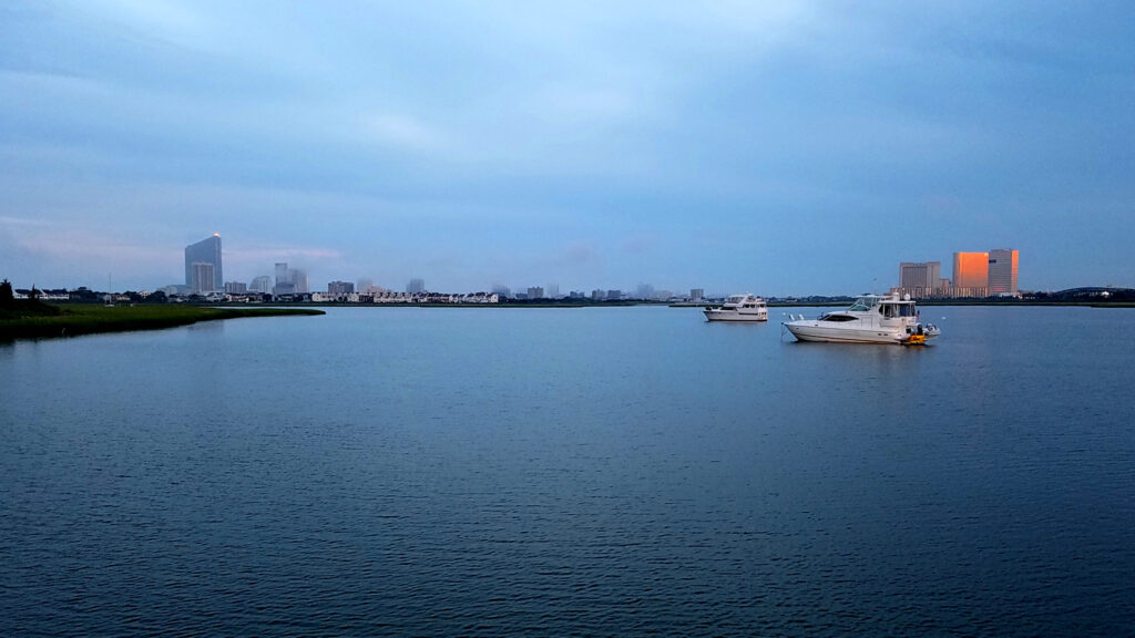 two boats in the water off atlantic city, new jersey