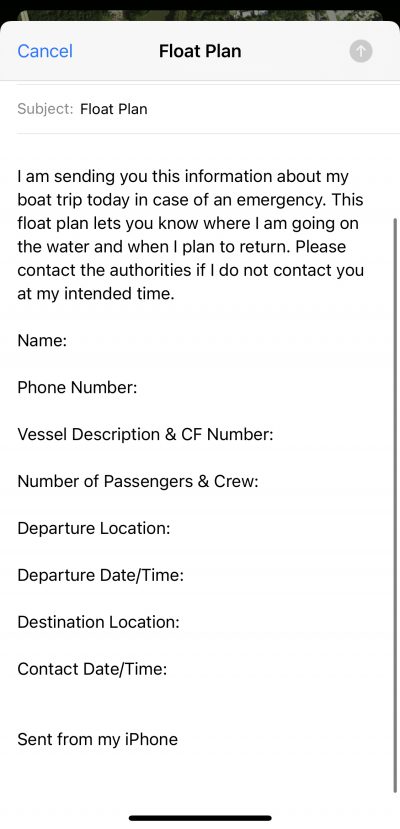 float-plan-email float plan email template